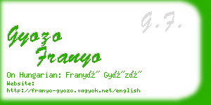 gyozo franyo business card
